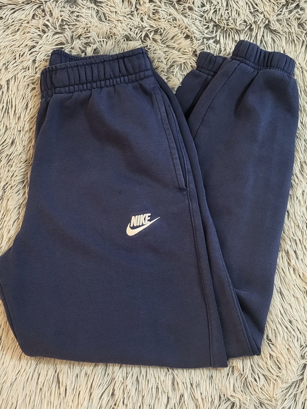 Nike Womens Navy Blue Fleece Jogger Bottoms XS